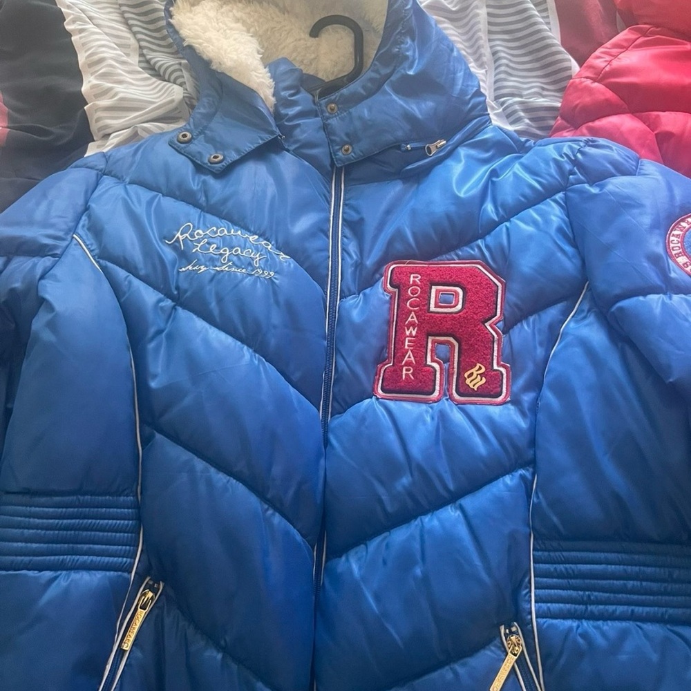 Rocawear Blue Puffer Jacket with Red Accents. Brand New Never Worn